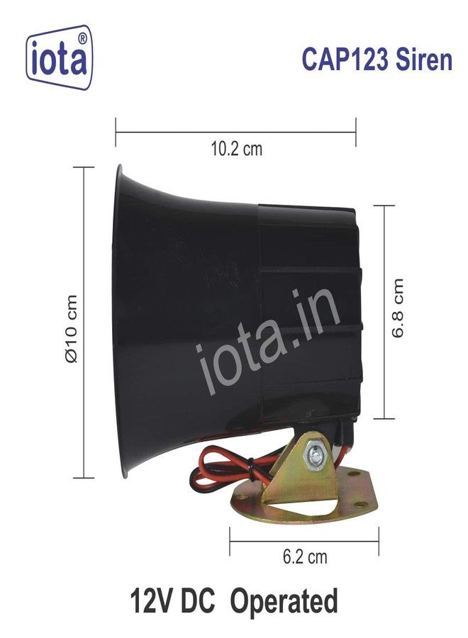 iota CAP123, 12V DC -115 dB ABS Hooter Alarm for Security, Loud Sound (300-400 m, Medium, Black) - Image 2