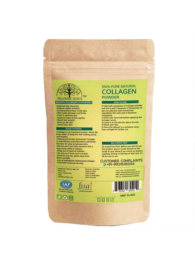 Hollywood Secrets مسحوق قناع الوجه المضاد للشيخوخة من كولاجين هوليوود سركيتس المعالج بالماء 50 جرام - Image 2