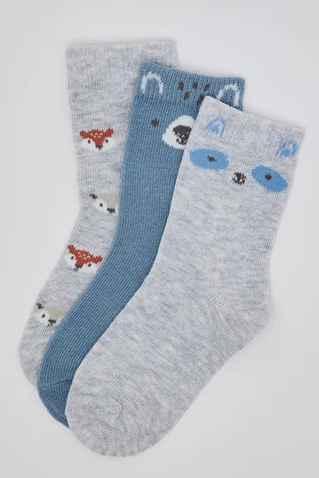 أر أند بي 3 Pack Printed Crew Socks
