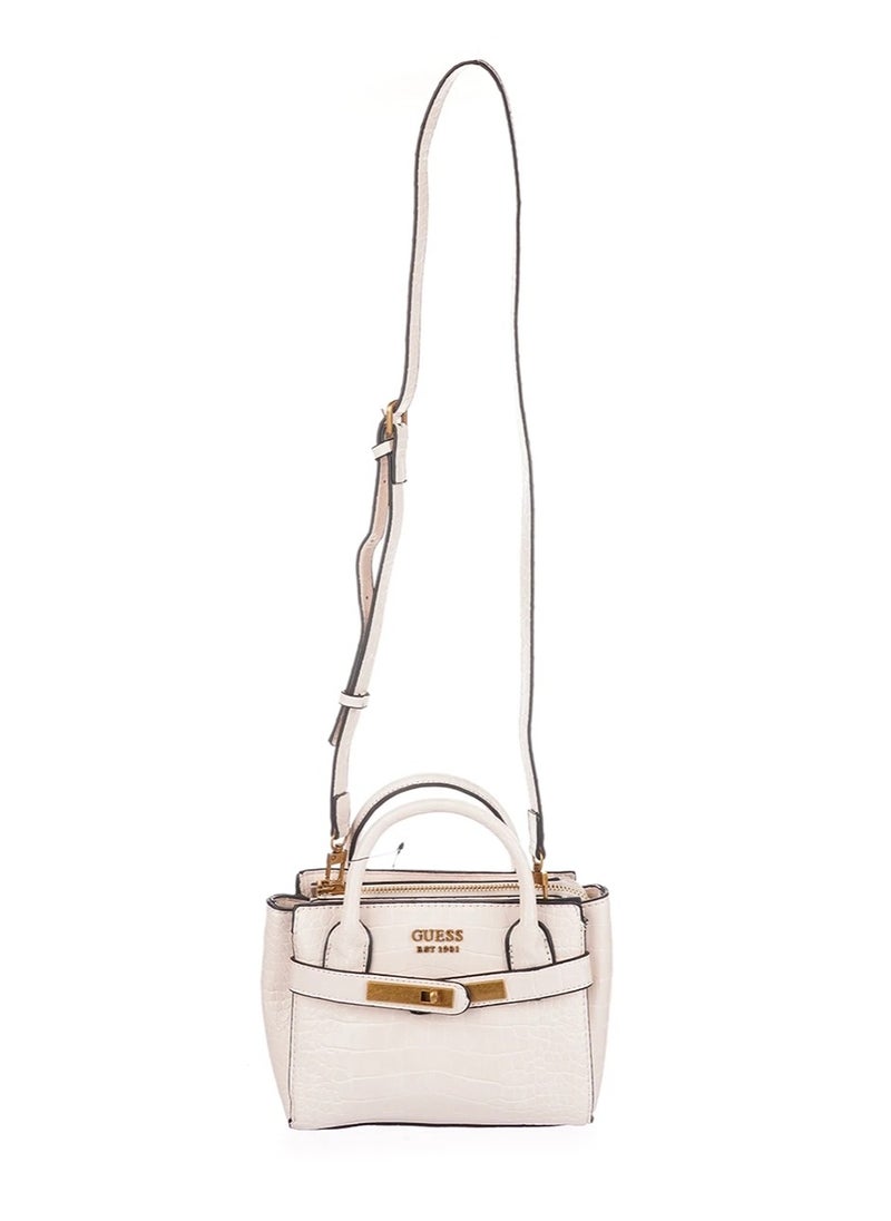 GUESS - GUESS Enisa Mini Satchel, Camel - Image 1