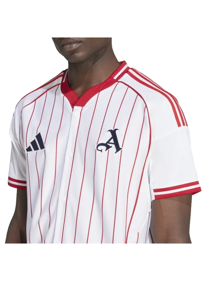 adidas قميص رجالي أبيض بأكمام قصيرة