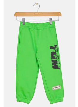 The Giving Movement Kids Boy Brand Logo Jogger Pants, Green  - Image 1
