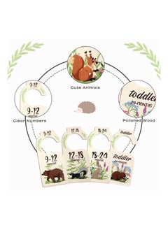 SYOSI Wood Baby Clothes Wardrobe Dividers, Nursery Storage Organiser, Baby Age Hanger Dividers, Animal Design Closet Dividers, Clothes Rail Dividers from Newborn to 24 Months Baby Shower Gifts(8Pcs)  - Image 2