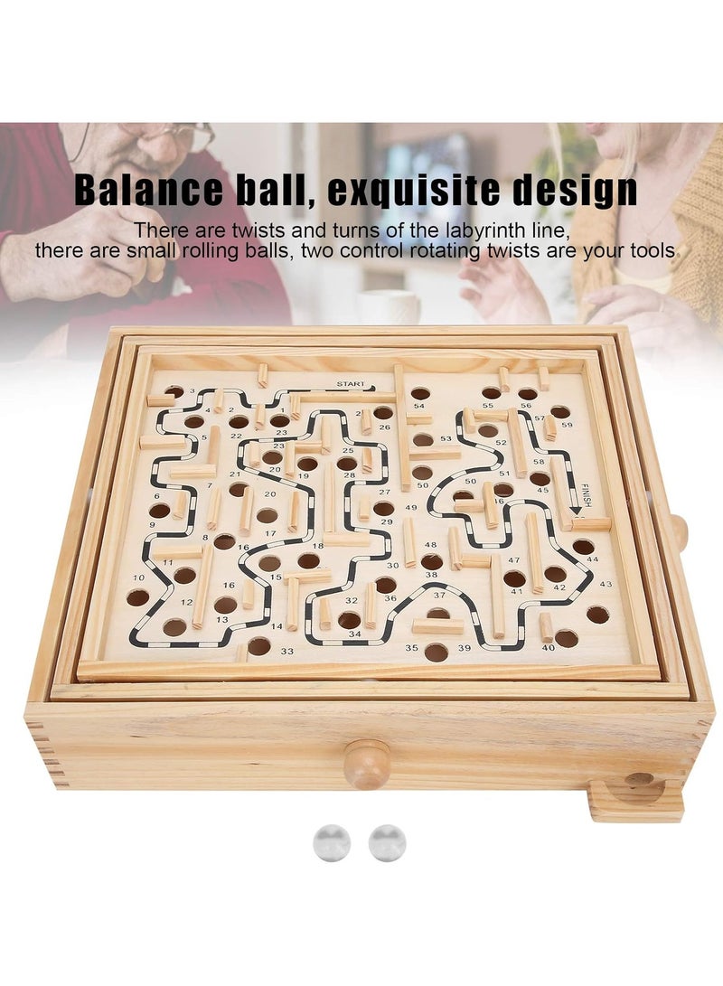 general Wooden Maze Ball Large Wooden Labyrinth Maze Game Educational Games Puzzle Toy Table Tilting Balance Board with for Dementia Adults Children - Image 4