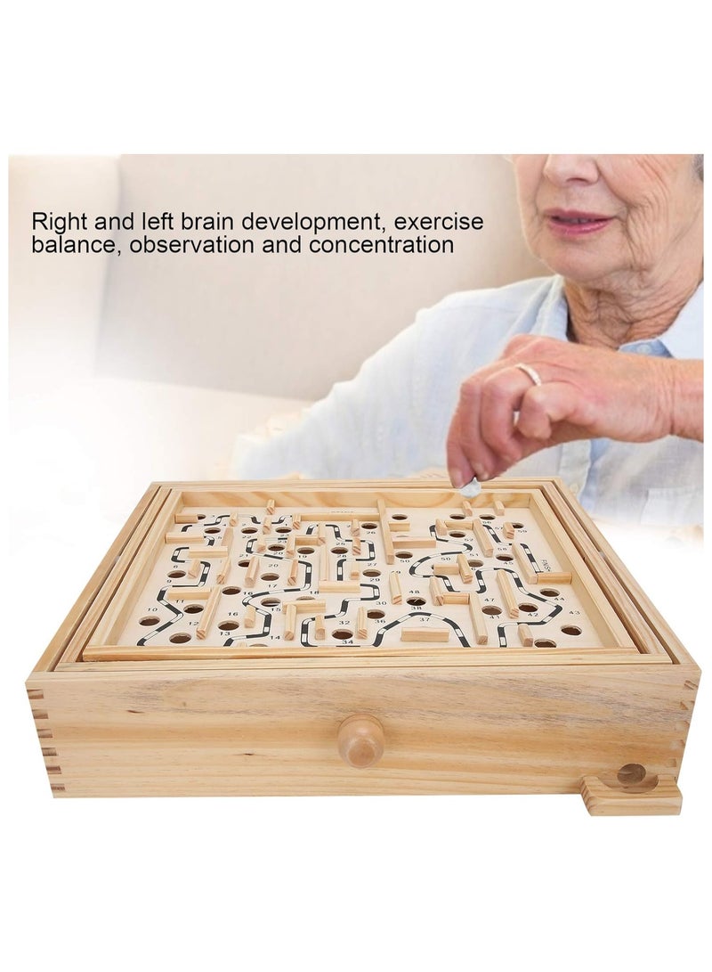 general Wooden Maze Ball Large Wooden Labyrinth Maze Game Educational Games Puzzle Toy Table Tilting Balance Board with for Dementia Adults Children - Image 5