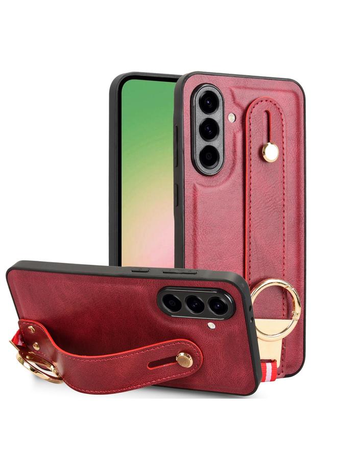 إيروريكس جراب خلفي من الجلد لهاتف Samsung Galaxy A56 5G مع سوار معصم - Image 1