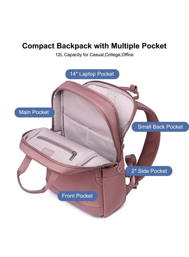 Chantria Stylish Backpack for Women 12L Small 14-inch Laptop Bag Water-resistant Skin-friendly Nylon 2 in 1 Backpack Handbag Multiple Pocket for Office Casual College (Burgundy) - Image 4