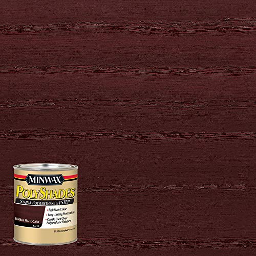Minwax 219804444 Polyshades - Stain & Polyurethane in 1 Step, 275 VOC, 1/2 pint, Bombay Mahogany, Satin - Image 2