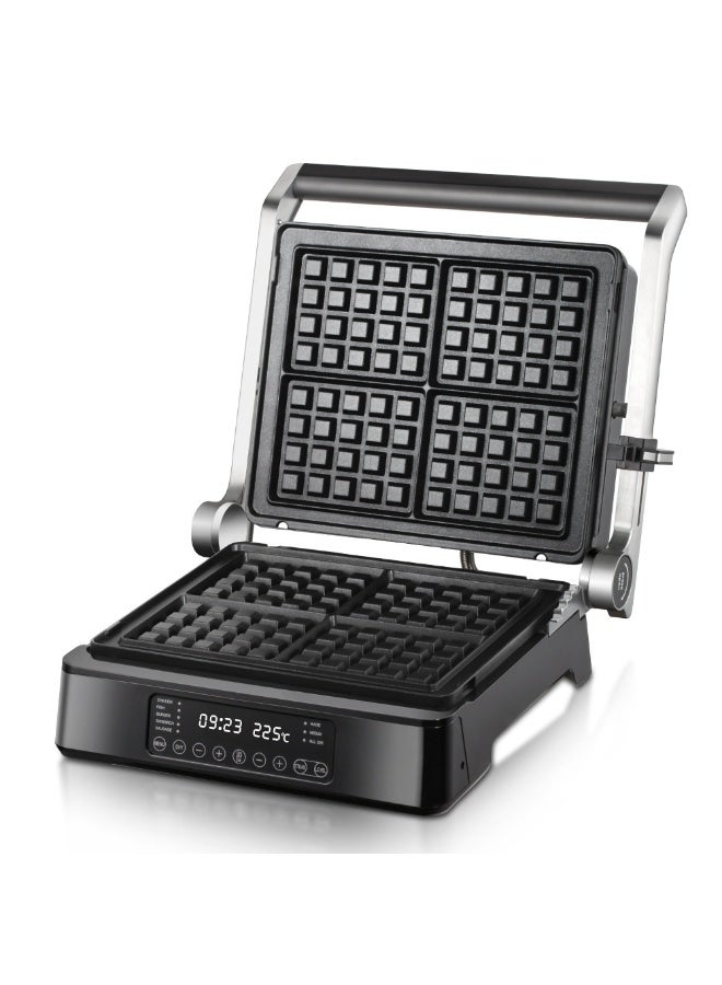 إم مياويان فرن كهربائي وصانع وافل 2 في 1 - 1800 واط عالي الطاقة مع صينية خبز قابلة للإزالة غير لاصقة مع عناصر تحكم رقمية، مثالي لشواء شرائح اللحم والخضروات وتحضير وجبات خفيفة للإفطار. - Image 3