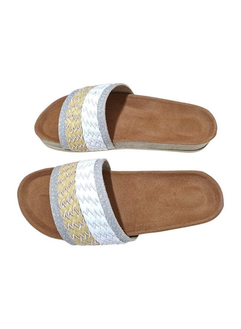 Karisma Cork And Latex Suede Lining Footbed, Soled Slippers Style With Simple Strap - Image 2