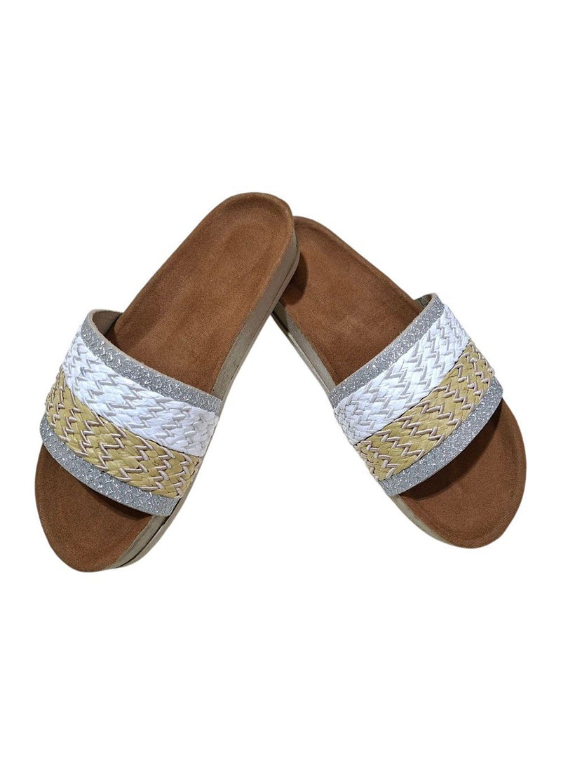 Karisma Cork And Latex Suede Lining Footbed, Soled Slippers Style With Simple Strap - Image 1