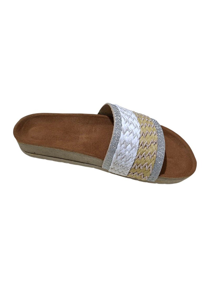 Karisma Cork And Latex Suede Lining Footbed, Soled Slippers Style With Simple Strap - Image 3
