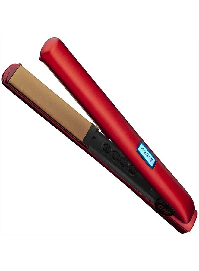 CHI مكواة تصفيف الشعر الرقمية الجديدة "الأصلية" من السيراميك من CHI مقاس 1 بوصة، لون أحمر ياقوتي، 1 رطل. - Image 1