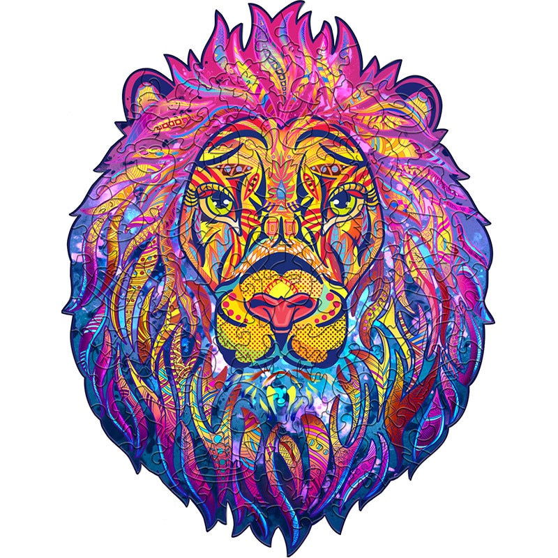 Special-Shaped Wooden Puzzle Lion Owl Wolf Tyrannosaurus Rex Animal Asymmetrical Kidsren'S Building Block Toy Creative Educational Puzzle - Image 1