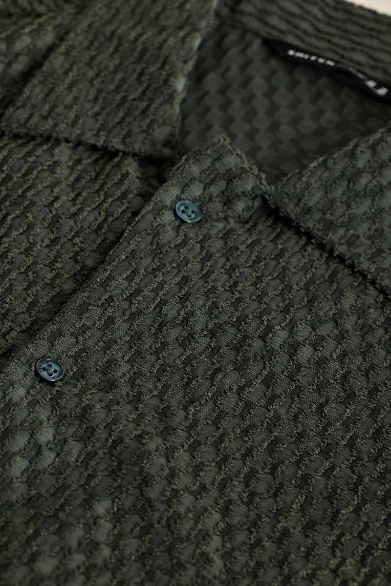 سنيتش قميص بقصة واسعة بنقشة الزيتون