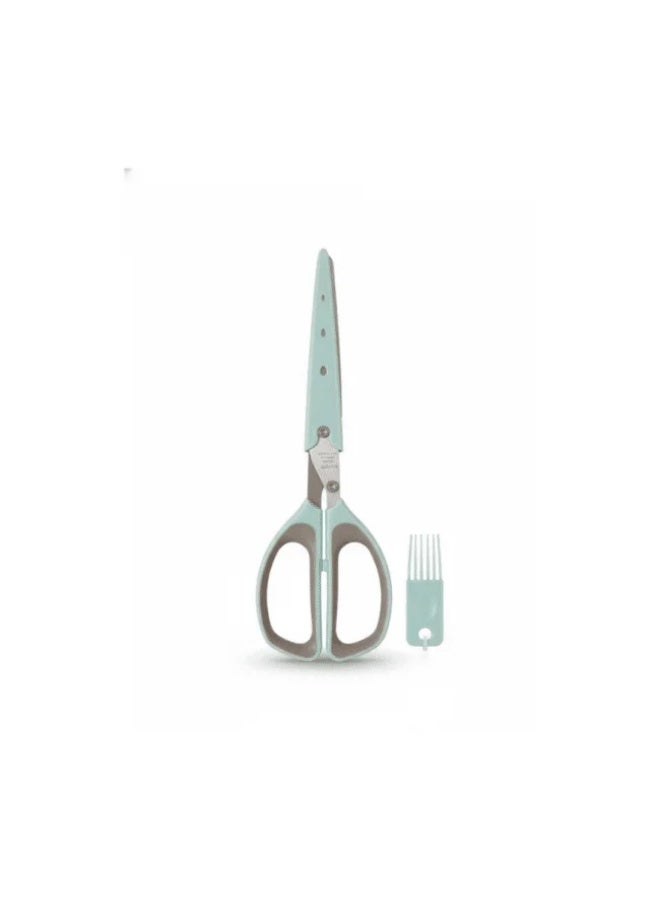 داني هوم مقص أعشاب المطبخ متعدد الشفرات من داني هوم – تصميم من الفولاذ المقاوم للصدأ بخمس شفرات مع مشط تنظيف وغطاء واقٍ - Image 2