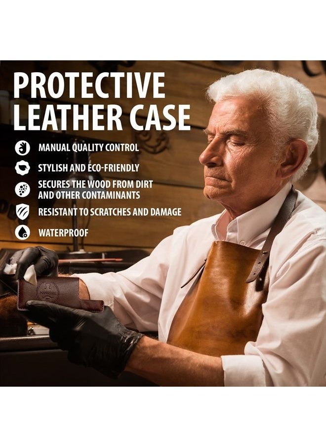 MANECODE Manecode Wooden Hair Comb for Men - Premium Quality Anti-Static Sandalwood and Eco-Leather Pocket - Small Giftable Craft Box  - Image 3