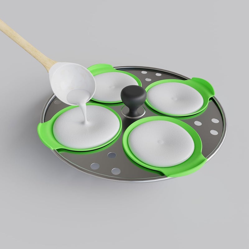 RAJMAAN Premium Silicone Idli I Idly Maker I Idli Liners Original, Green | | Multipurpose- Dhokla Maker | Cupcake I Muffin Maker | Non -Stick | Perfect round shaped Idlis I Food Grade Silicone | BPA Free | (Green, Pack of 1 (7 Pcs)) - Image 3