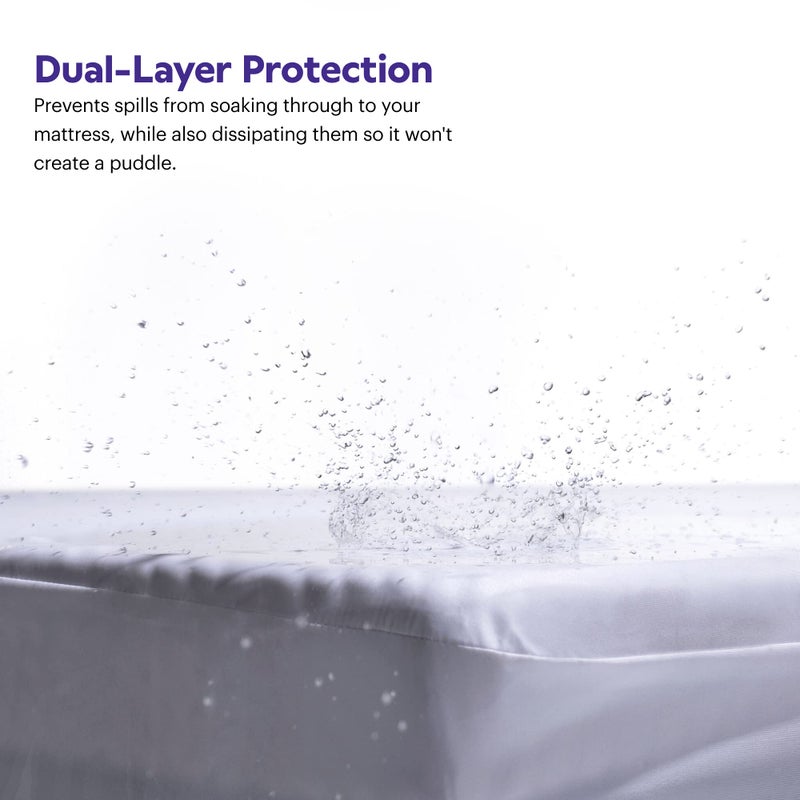 Purple Mattress Protector - Queen Size, 13" Deep, Five-Sided Dual Defense, Stain-Resistant & Machine-Washable, Protects Against Kids, Pets, Food & More - Image 2
