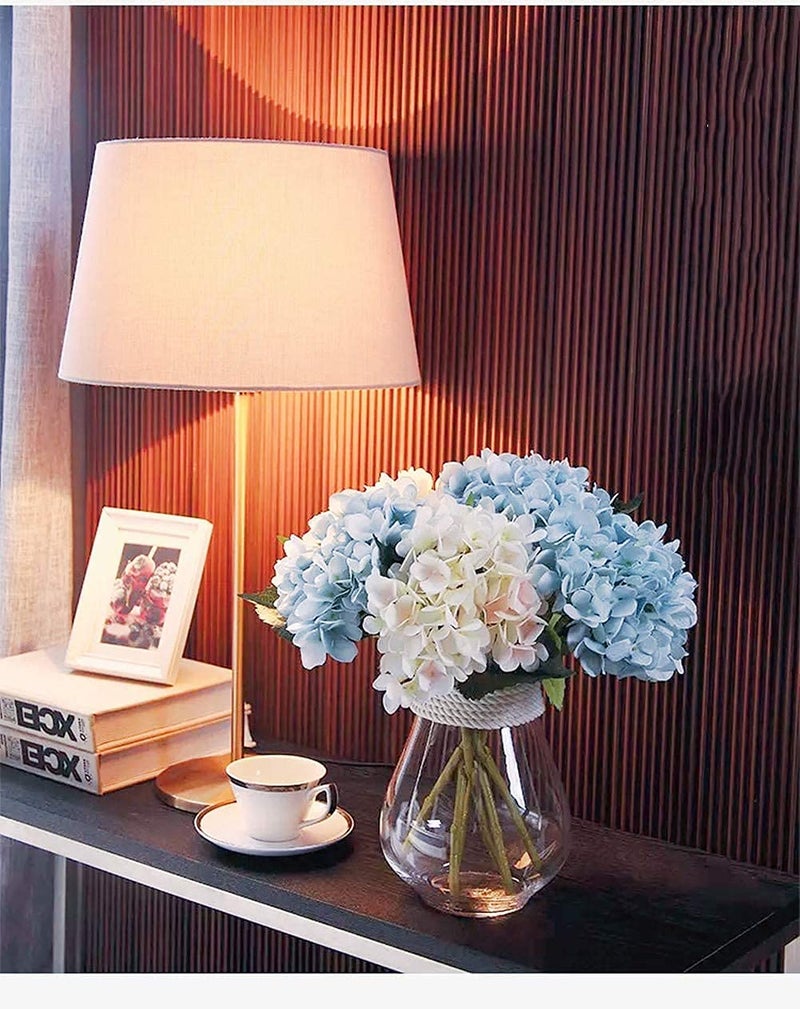 BS AMOR Fake Flowers Vintage Artificial Silk Hydrangea Flowers Bouquets Faux Hydrangea Stems 4 Pcs for Home Wedding Party Table Core Decoration (Blue, Pack of 4) - Image 4