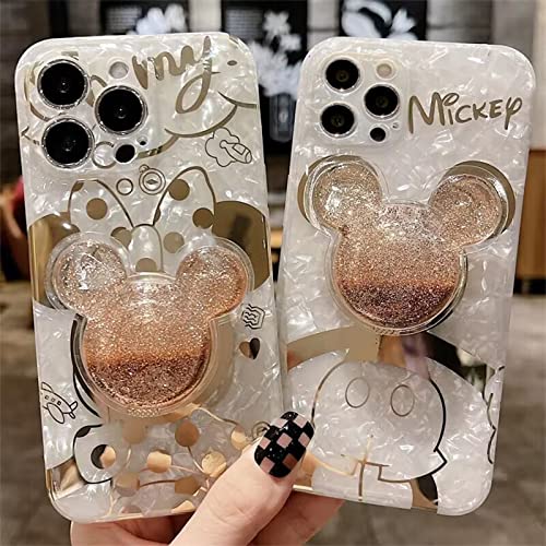 Hosiss Cartoon Case for iPhone 11 Pro Max 6.5'' with HD Screen Protector, Minnie Mouse with Quicksand Cell Phone Holder Strap Soft TPU Shockproof Protective for Girls Women - Image 5