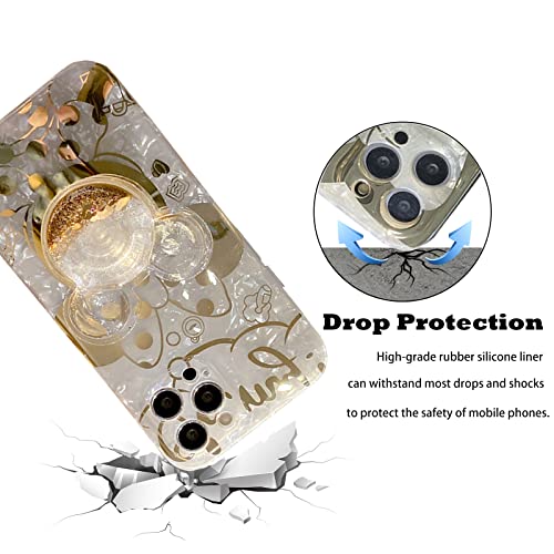 Hosiss Cartoon Case for iPhone 11 Pro Max 6.5'' with HD Screen Protector, Minnie Mouse with Quicksand Cell Phone Holder Strap Soft TPU Shockproof Protective for Girls Women - Image 3