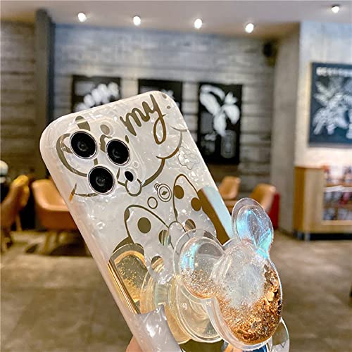 Hosiss Cartoon Case for iPhone 11 Pro Max 6.5'' with HD Screen Protector, Minnie Mouse with Quicksand Cell Phone Holder Strap Soft TPU Shockproof Protective for Girls Women - Image 4