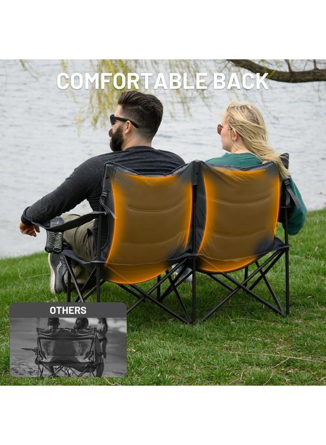 Timber Ridge Spruce 2-Person Folding Loveseat Camping Chair, Gray - Image 4