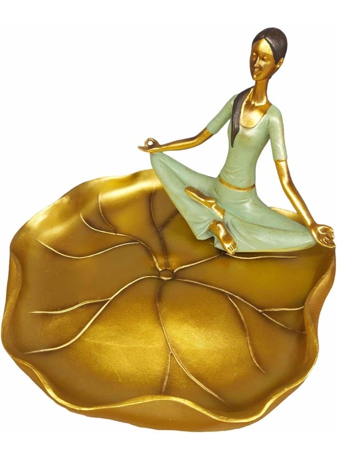 Pose Yoga Figurine Beautiful Girl Sitting on Leaf - Image 4
