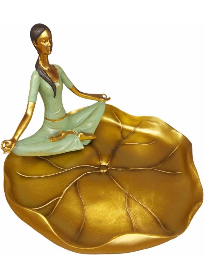 Pose Yoga Figurine Beautiful Girl Sitting on Leaf - Image 5