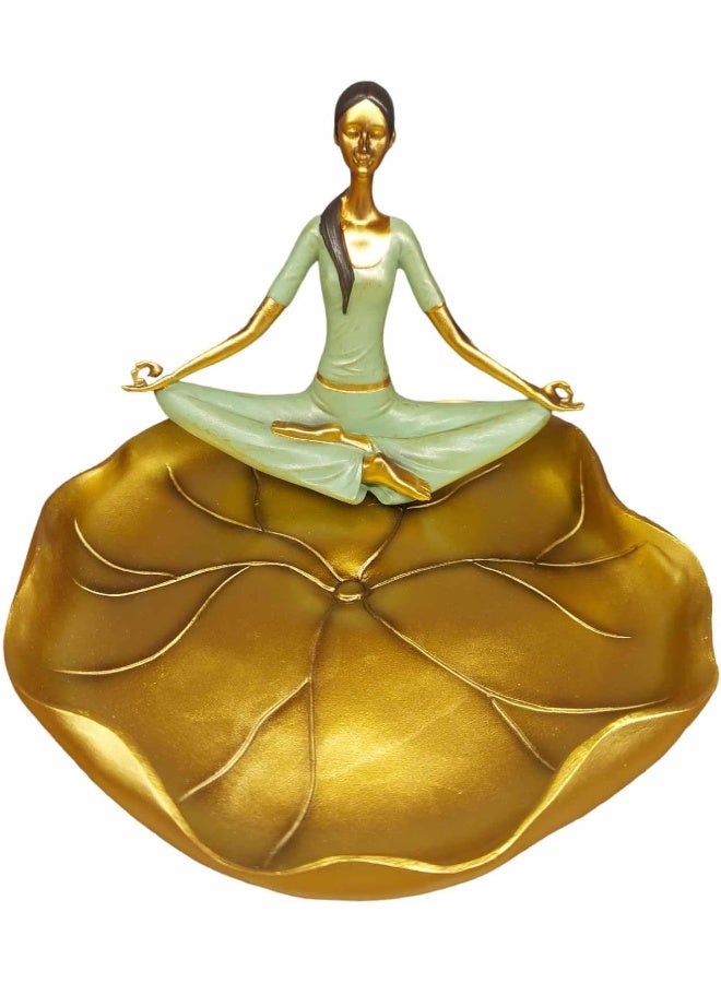 Pose Yoga Figurine Beautiful Girl Sitting on Leaf - Image 3