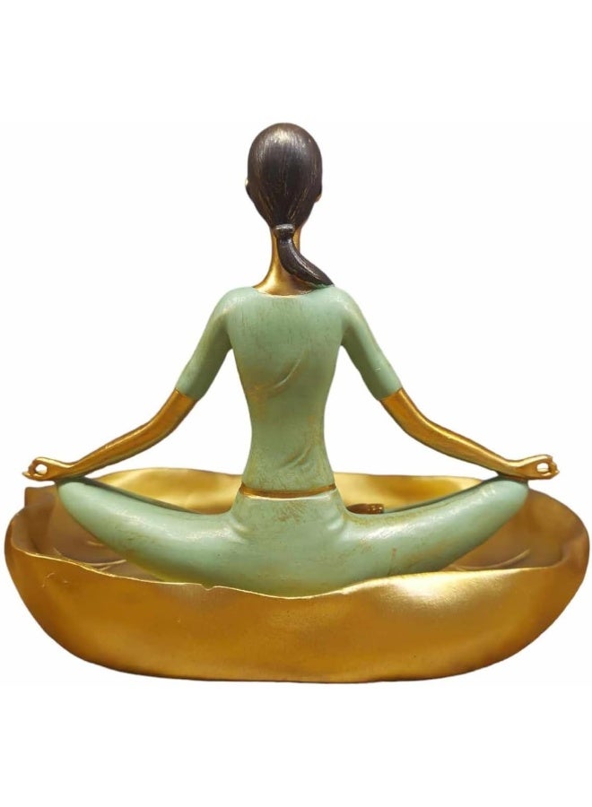 Pose Yoga Figurine Beautiful Girl Sitting on Leaf - Image 2