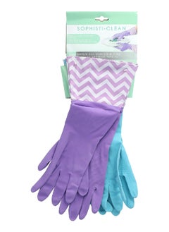 EvriHolder 4-Piece Vinyl Cuffs Dishwashing Gloves Purple and Blue 0.2 x 18.9 x 7.4 Inch SCGG4S2OS0672 