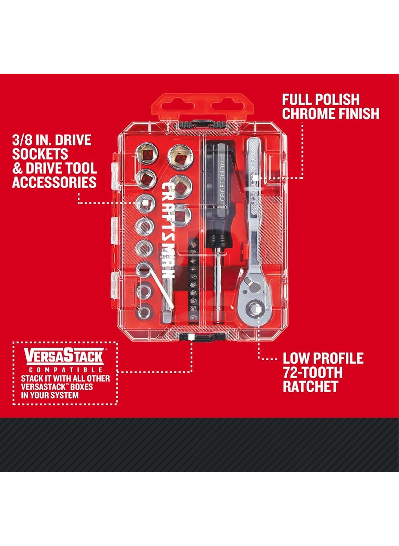 CRAFTSMAN CRAFTSMAN Mechanics Tool Set 24 Piece 38 Inch Drive Metric CMMT12111  - Image 2