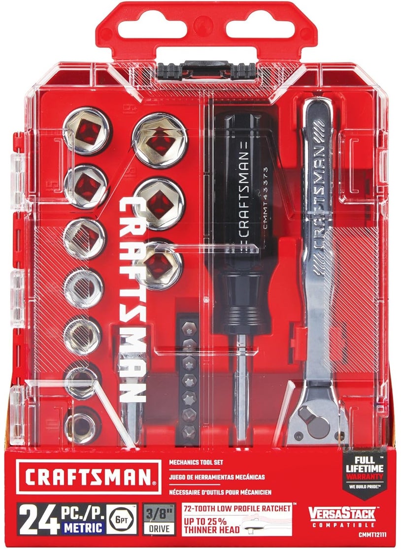 CRAFTSMAN CRAFTSMAN Mechanics Tool Set 24 Piece 38 Inch Drive Metric CMMT12111  - Image 5