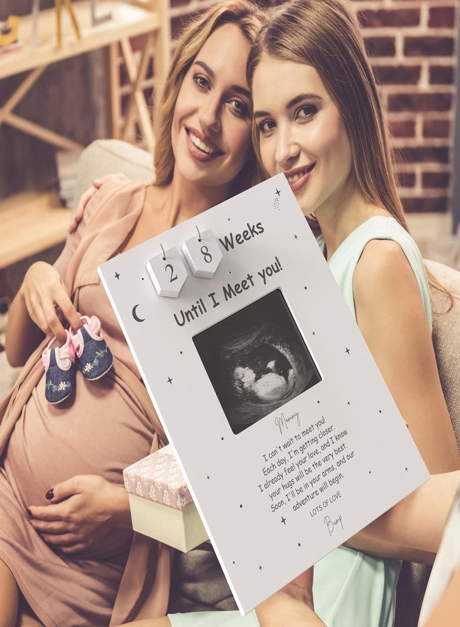 EURSET Sonogram Picture Frame Countdown Weeks - Baby Shower Welcome Sign - Standard 4"x3" Ultrasound Photo - Pregnancy Announcements Ideas - Gender Reveal Gifts - New Mom Expecting Parents to Be Keepsake - Image 3