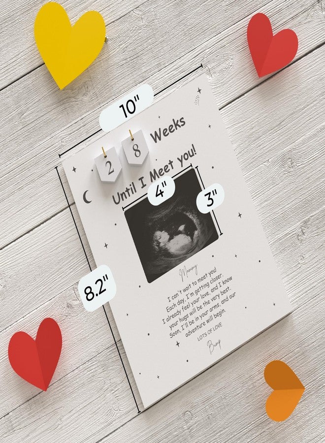 EURSET Sonogram Picture Frame Countdown Weeks - Baby Shower Welcome Sign - Standard 4"x3" Ultrasound Photo - Pregnancy Announcements Ideas - Gender Reveal Gifts - New Mom Expecting Parents to Be Keepsake - Image 5
