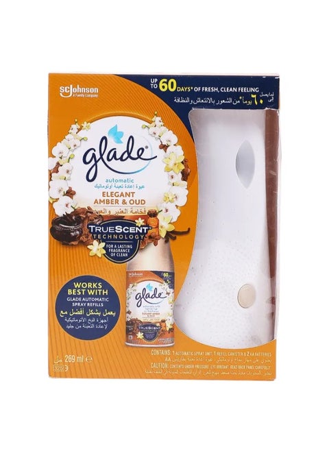Glade Automatic Air Freshener + Refill, Oud & Amber Scent, 269 ml