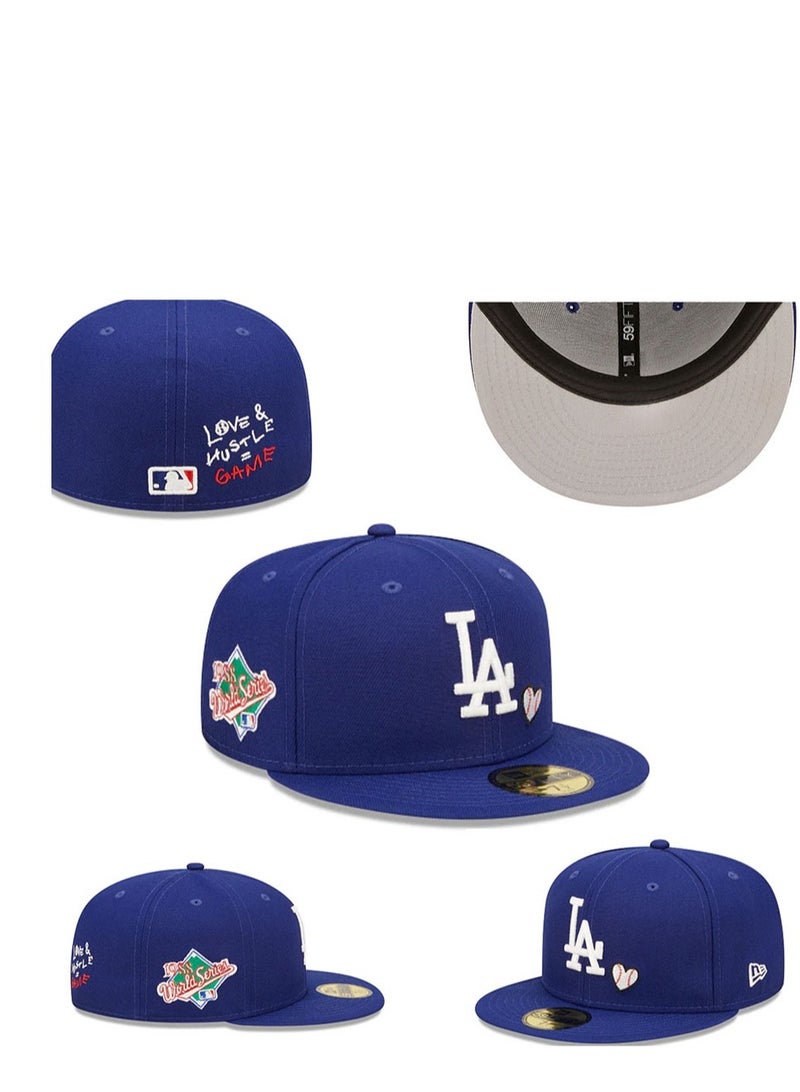 NEW ERA قبعة فريق لوس دودجرز البيسبول العصرية من نيو إيرا مع ظهر مغلق لحماية من الشمس 58.7 سم