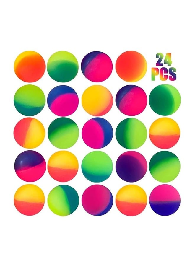 TOY GARDEN Bouncy Balls Party Favors for Kids - 24Pcs Rainbow Bouncy Balls for Birthday Return Gifts | Colorful Mini Toys for Kids Giveaways, Pinata Fillers, and Party Supplies  - Image 1