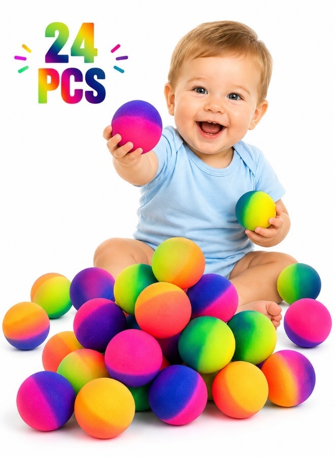 TOY GARDEN Bouncy Balls Party Favors for Kids - 24Pcs Rainbow Bouncy Balls for Birthday Return Gifts | Colorful Mini Toys for Kids Giveaways, Pinata Fillers, and Party Supplies - Image 2