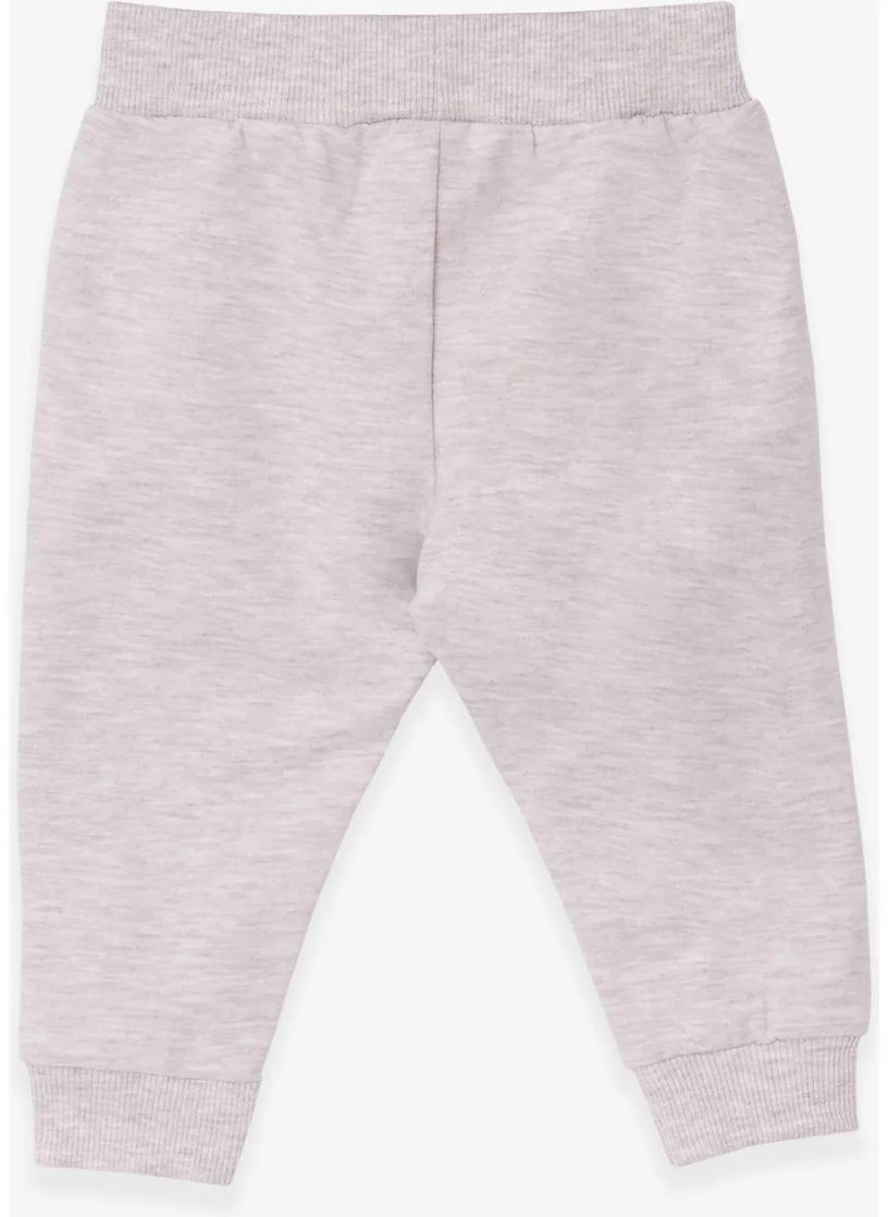 Breeze Baby Girl Sweatpants Cat Printed 6 Months-2 Years, Beige Melange