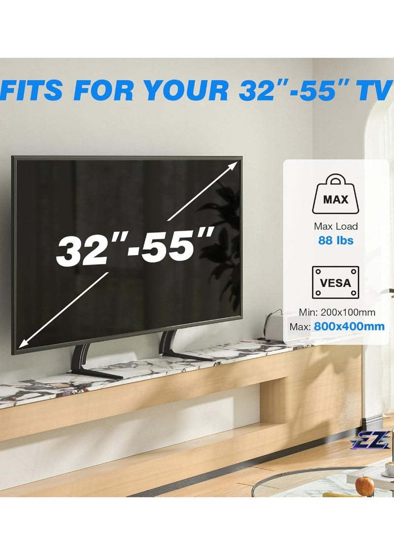 ELTRAZONE Universal Table Top TV Stand Base TV Legs with Height Adjustment fits Most 32-55 Inch LCD LED Flat Screen TVs, Max VESA 800x400 mm, - Image 2