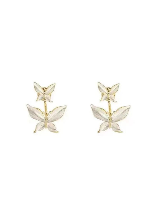 Goolsky Butterfly Stud Earrings for Women Korean Niche Vintage Personalized Minimalist Versatile Elegant 2-Way Wear Statement Earrings - Image 5