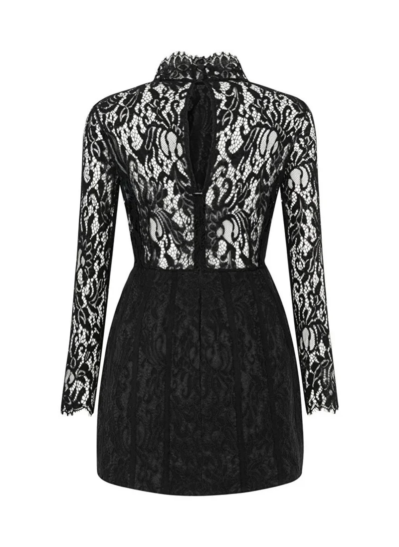 Nocturne Lace High-Neck Dress