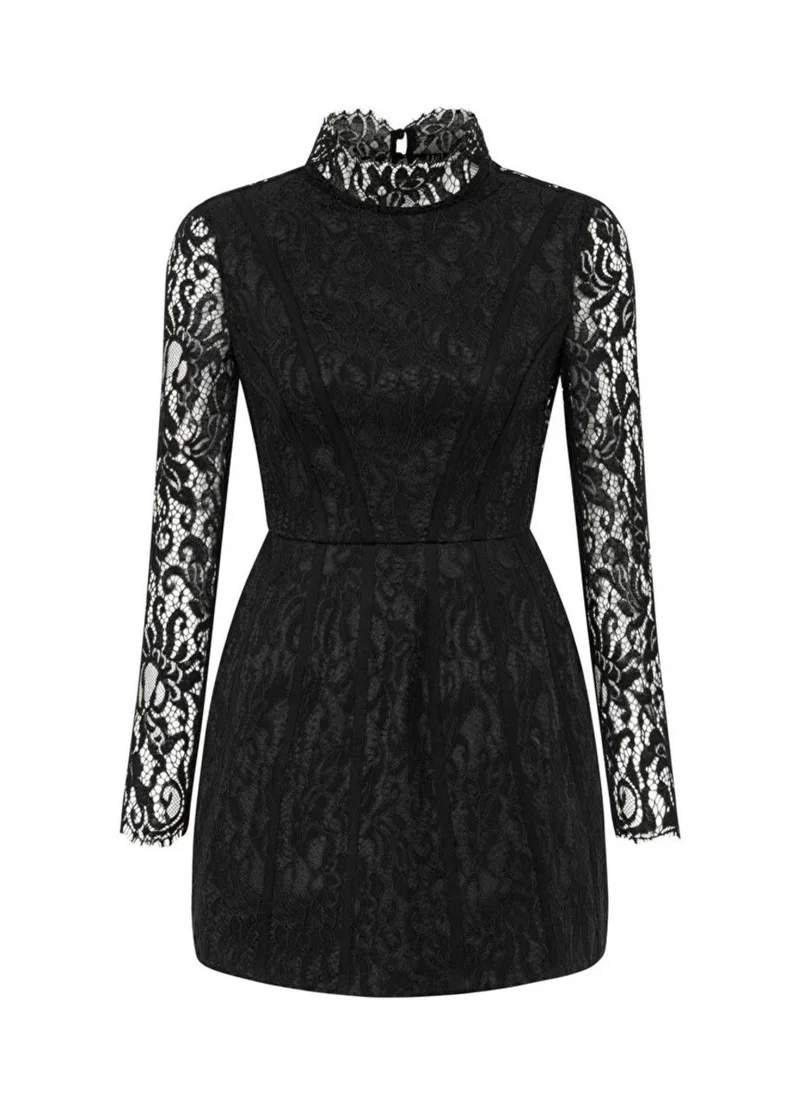 Nocturne Lace High-Neck Dress