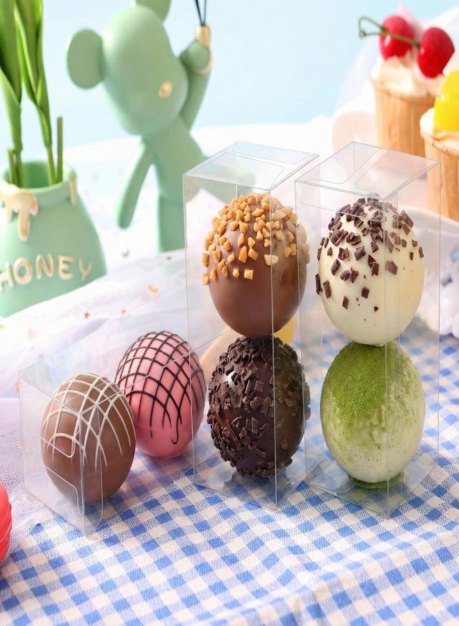 HAPPY POTATO 25 Pack Plastic Macaron Boxes for 4/5, PET Clear Favors Boxes with Ribbon, Christmas Clear Gift Boxes, 5"x2"x2" Candy Boxes Party Favors - Image 3