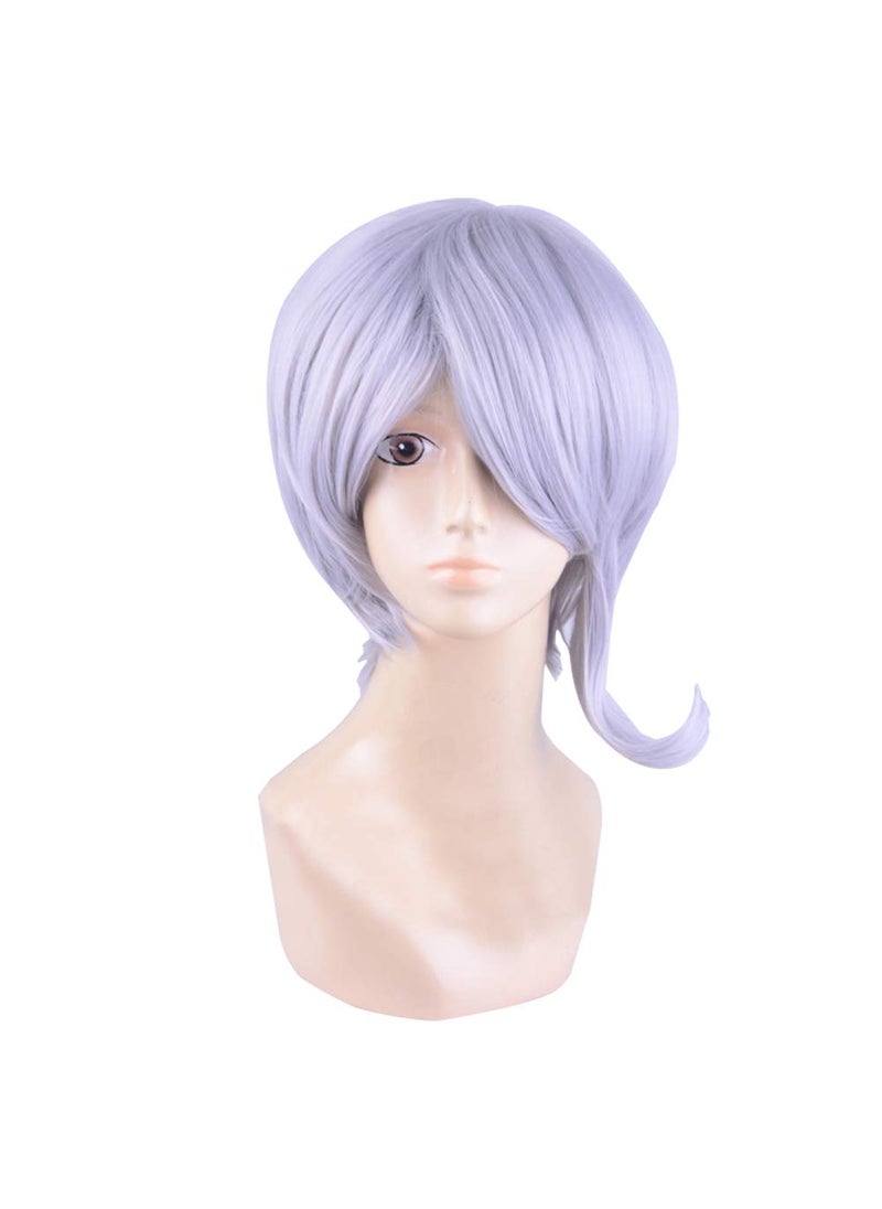 Xingwang Queen Xingwang Queen Anime Short Mixed Grey Cosplay Wig Women Girls Christmas Halloween Party Wigs 