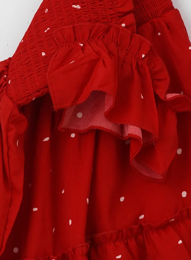 babyqlo Ruffled Polka Dot Dress