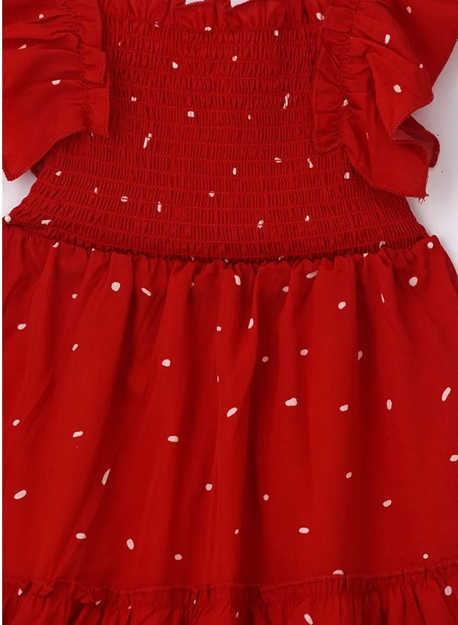 babyqlo Ruffled Polka Dot Dress